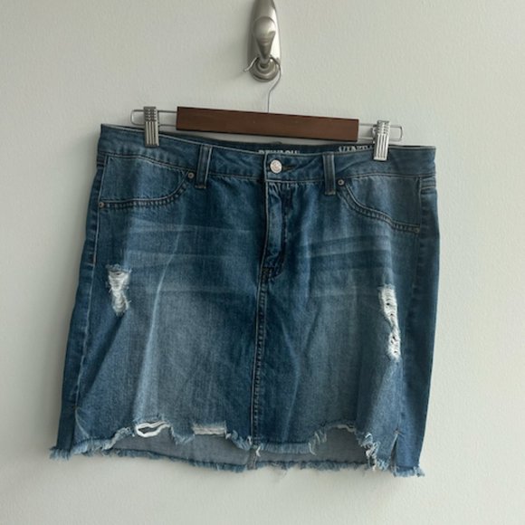 REWASH Distressed Denim Miniskirt 13/31 - Picture 1 of 4